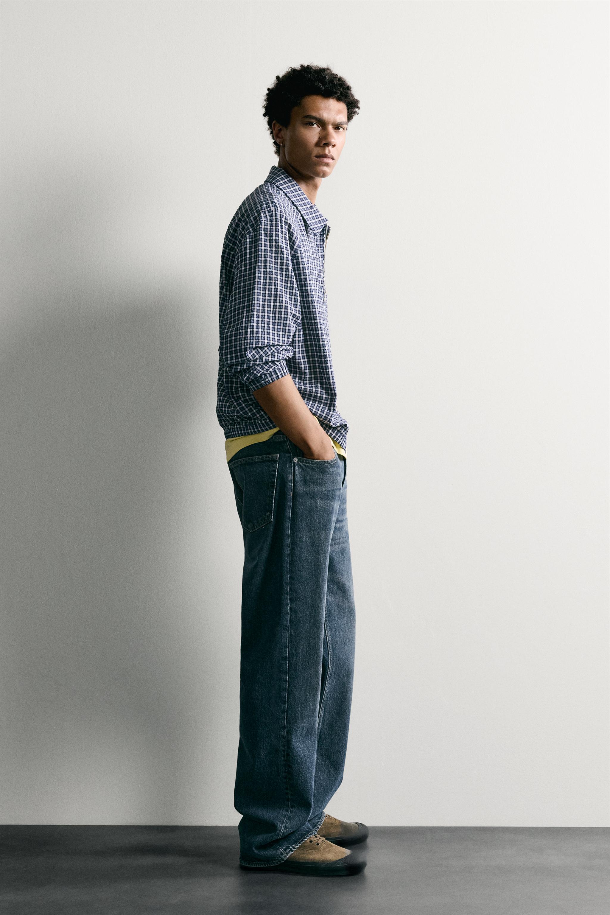 Zara TEXTURED PLAID OVERSHIRT — фото 4