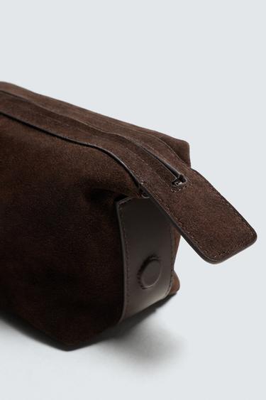 LEATHER TOILETRY BAG - Brown by Zara - Image 2