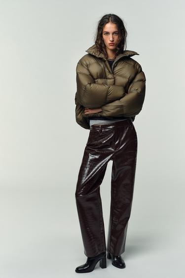 PLUMÍFERO CORTO WATER REPELLENT WINDPROOF - Khaki de Zara - Imagen 0