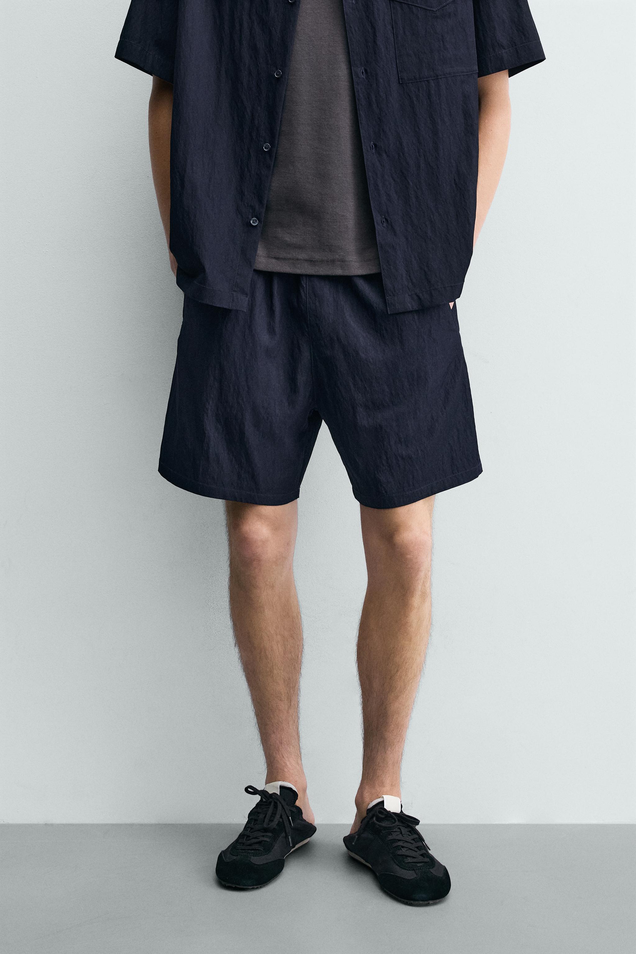 RELAXED FIT FLOWY SHORTS — Blue (alternate view)