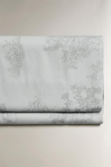 LENÇOL DE CIMA DE CETIM COM TOILE JOUY - Verde da Zara - Imagem 0