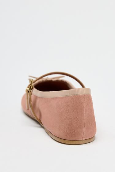 BALLERINES EN DAIM AVEC BRIDE - Rose de Zara - Image 4