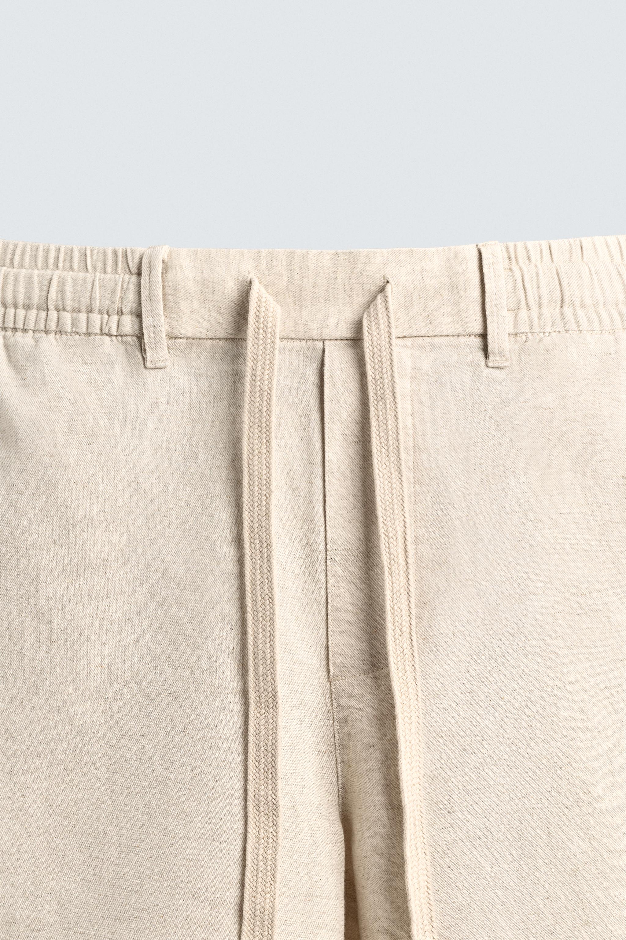 SHORT RELAXED FIT EN COTON ET LIN