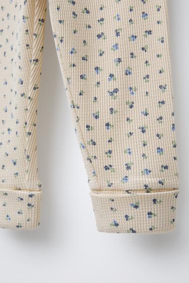 ENSEMBLE BODY ET LEGGING GAUFRÉ À FLEURS - Bleu de Zara - Image 5