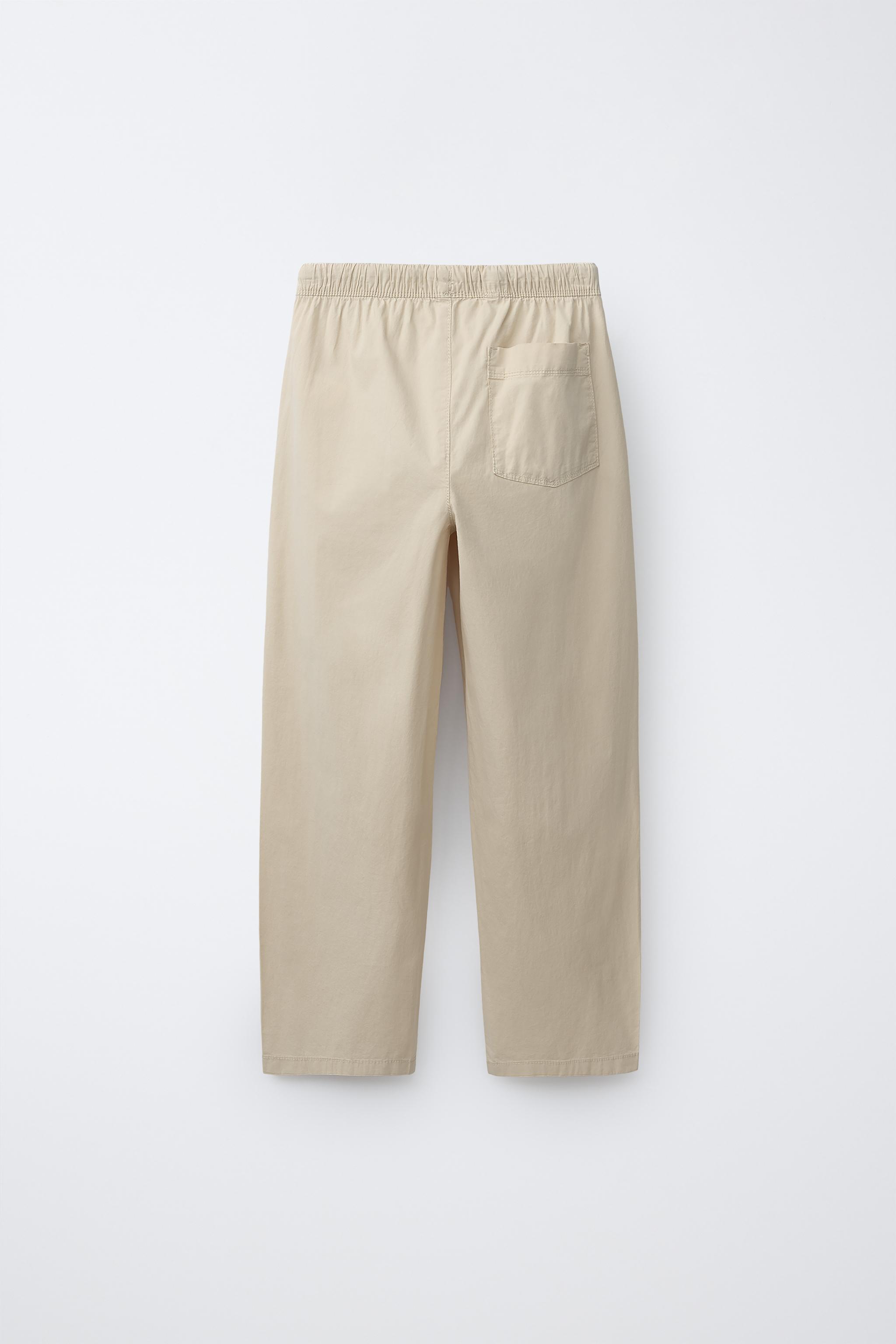 STRAIGHT POPLIN PANTS