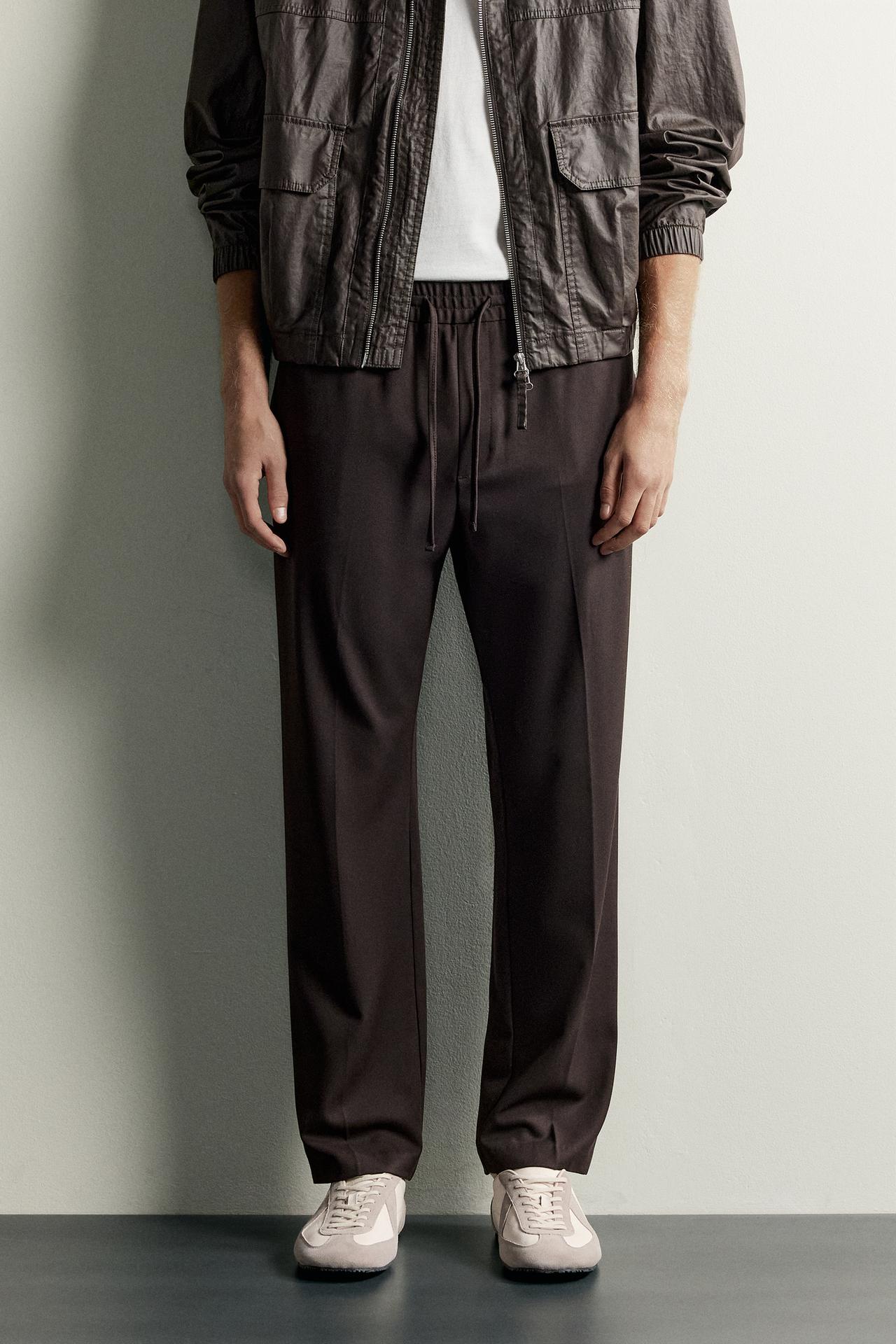 COMFORT JOGGER WAIST PANTS — Chocolate