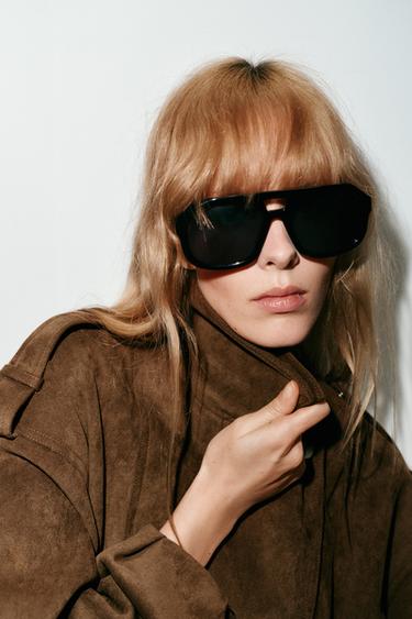 OVERSIZE FAUX SUEDE BIKER JACKET - Brown by Zara - Image 3