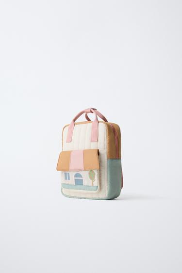 BACKPACK WITH HOUSE DETAIL - Pink | ZARA New Zealand