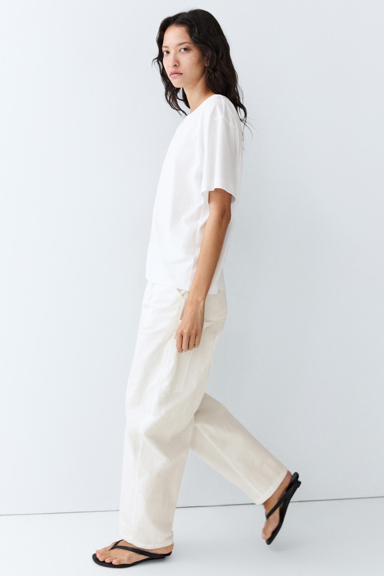 100% cotton short sleeve T-shirt — White