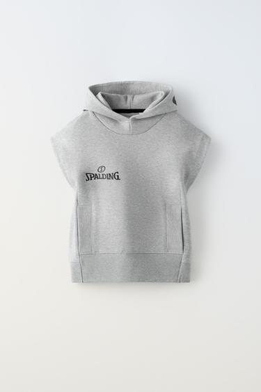 ХУДИ С ПРИНТОМ SPALDING ® БЕЗ РУКАВОВ — СЕРЫЙ С МЕЛАНЖЕВЫМ ЭФФЕКТОМ от Zara — изображение 0