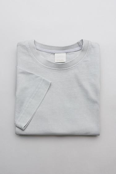 HEAVY WEIGHT FADED-EFFECT T-SHIRT - Grey by Zara