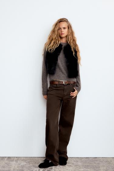 SHORT FAUX FUR GILET - Black by Zara - Image 0