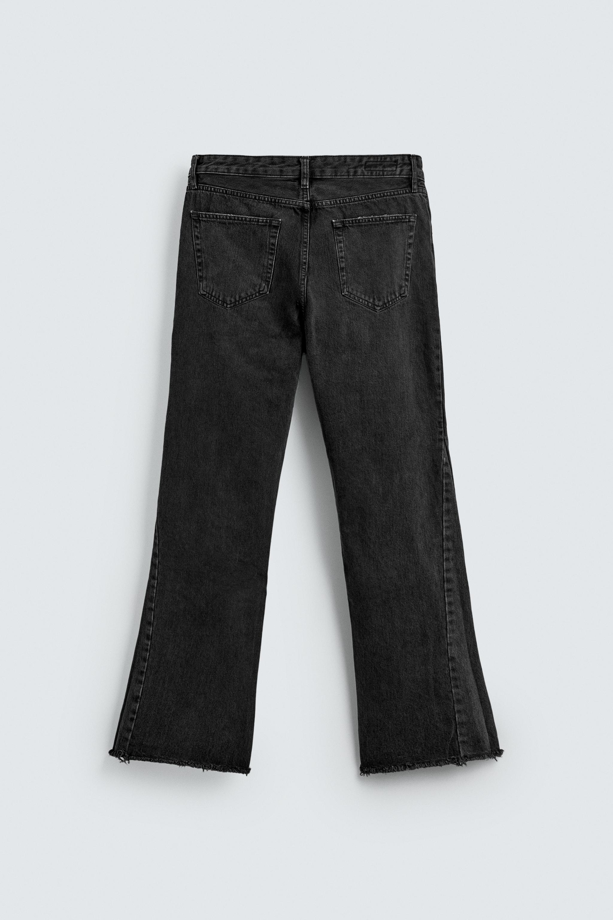 ダメージ加工フレアフィットデニムパンツ - ブラック | ZARA Japan / 日本