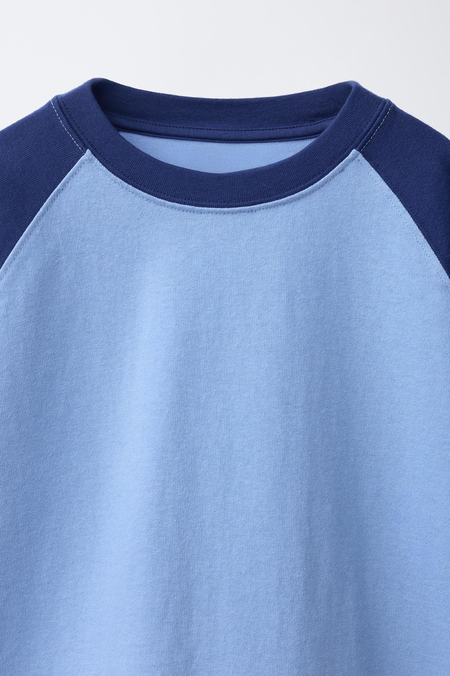 Детская футболка Zara 0FR. Paris X ZARA Raglan Long Sleeve, цвет: Синий — фото 4