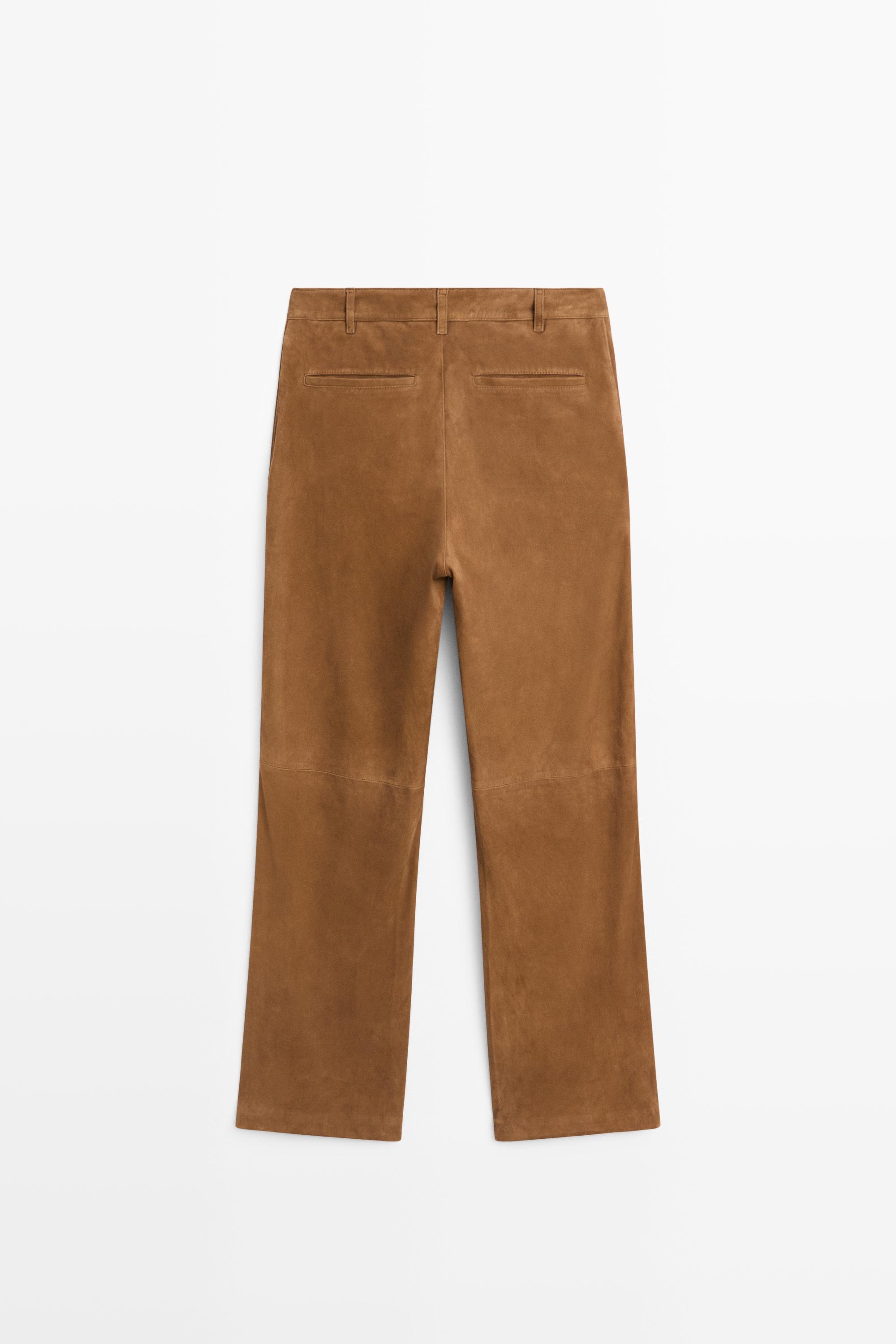 Suede leather pants