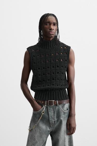 TEXTURED KNIT WAISTCOAT - LIMITED EDITION - Black by Zara