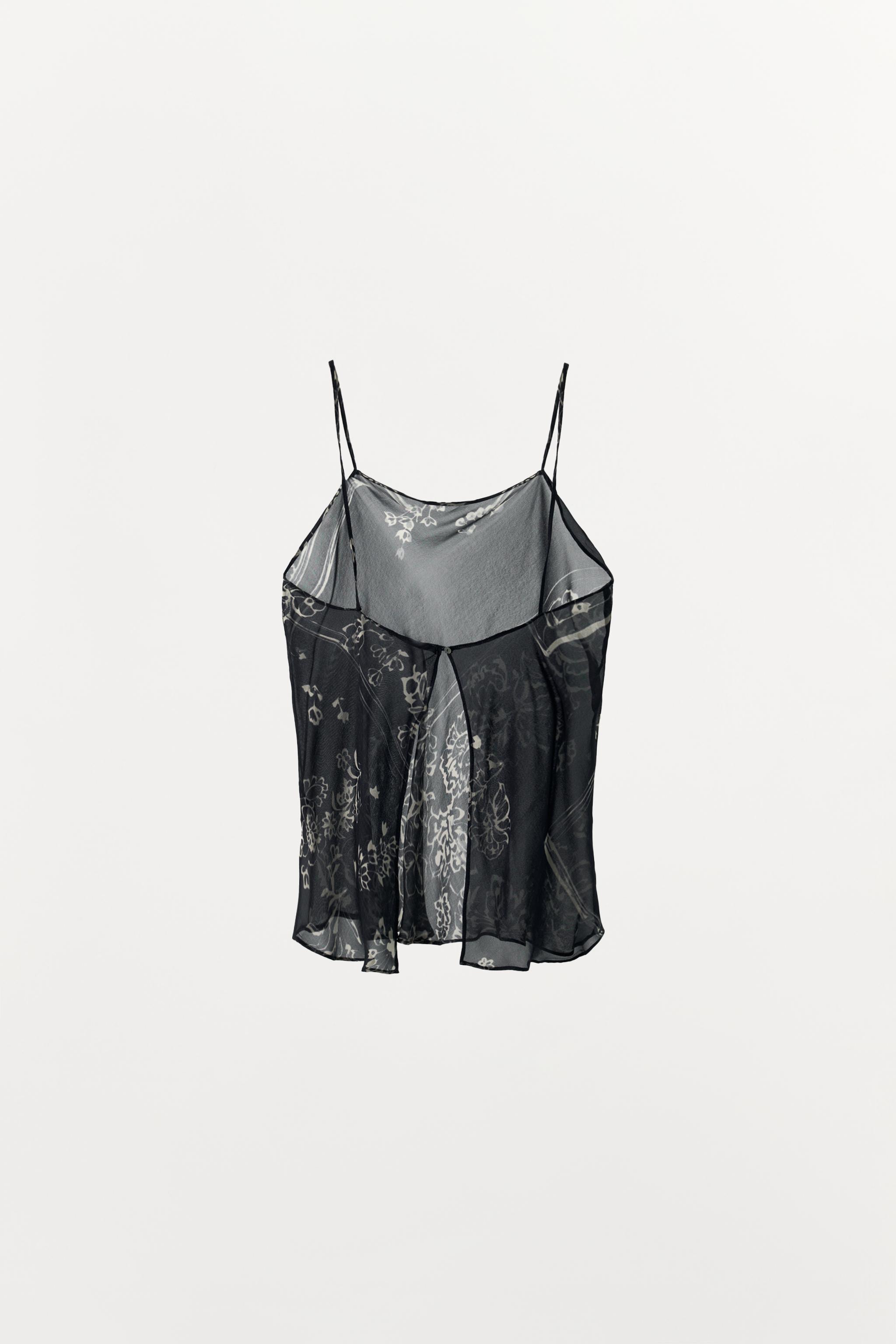 Женские топы Zara PRINTED STRAPPY TOP — фото 9