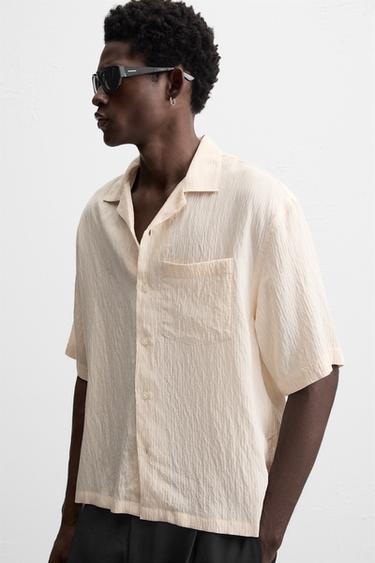 STRIPED TEXTURED SHIRT - Sand by Zara - Image 5