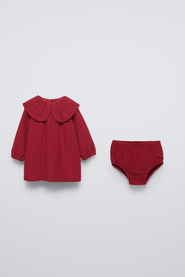 STRUCTURED DRESS WITH PETER PAN COLLAR - Reddish by Zara - Image 0