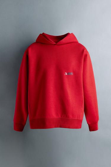 BLUZË ME KAPUÇ SPORTIVE - E kuqe nga Zara
