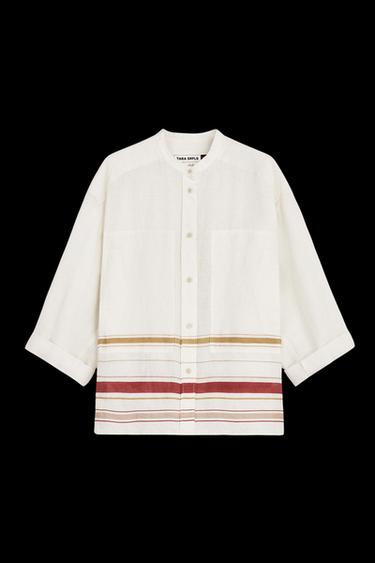 PSTND SHRT - Blanco / Rojo de Zara - Imagen 0