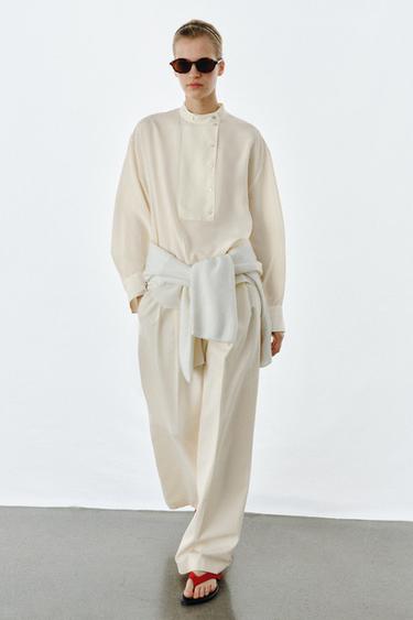 قميص 100% حرير ZW COLLECTION - خَام by Zara