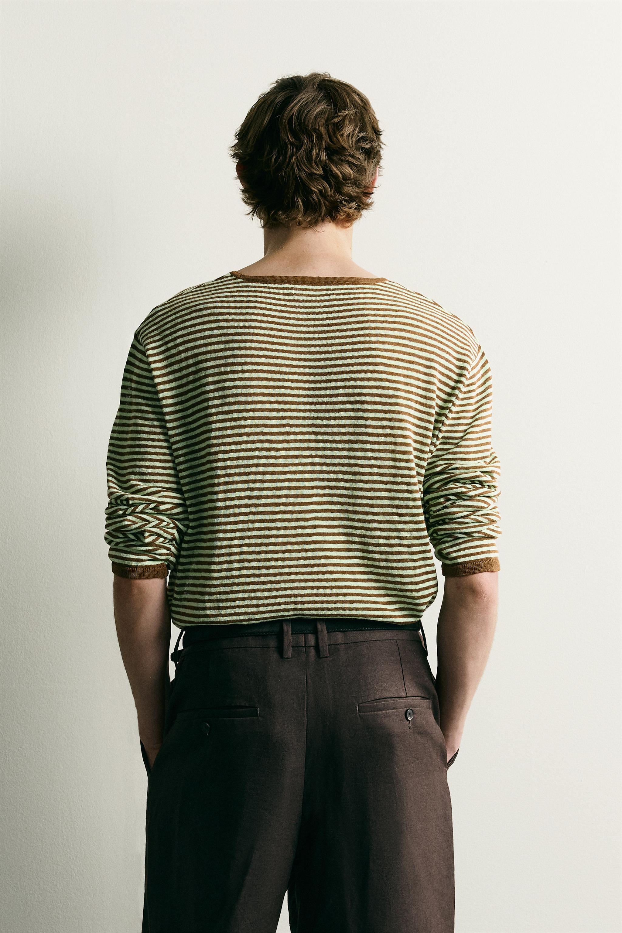 Мужские свитеры Zara LIGHTWEIGHT STRIPED JACQUARD JUMPER — фото 3