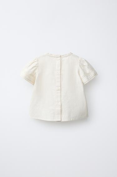 EMBROIDERED SHIRT - Ecru by Zara - Image 1