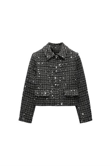 TEXTURED SEQUIN JACKET