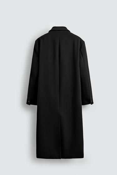 MANTEAU À BOUTONNAGE CROISÉ COUPE DÉCONTRACTÉE - Noir de Zara - Image 8