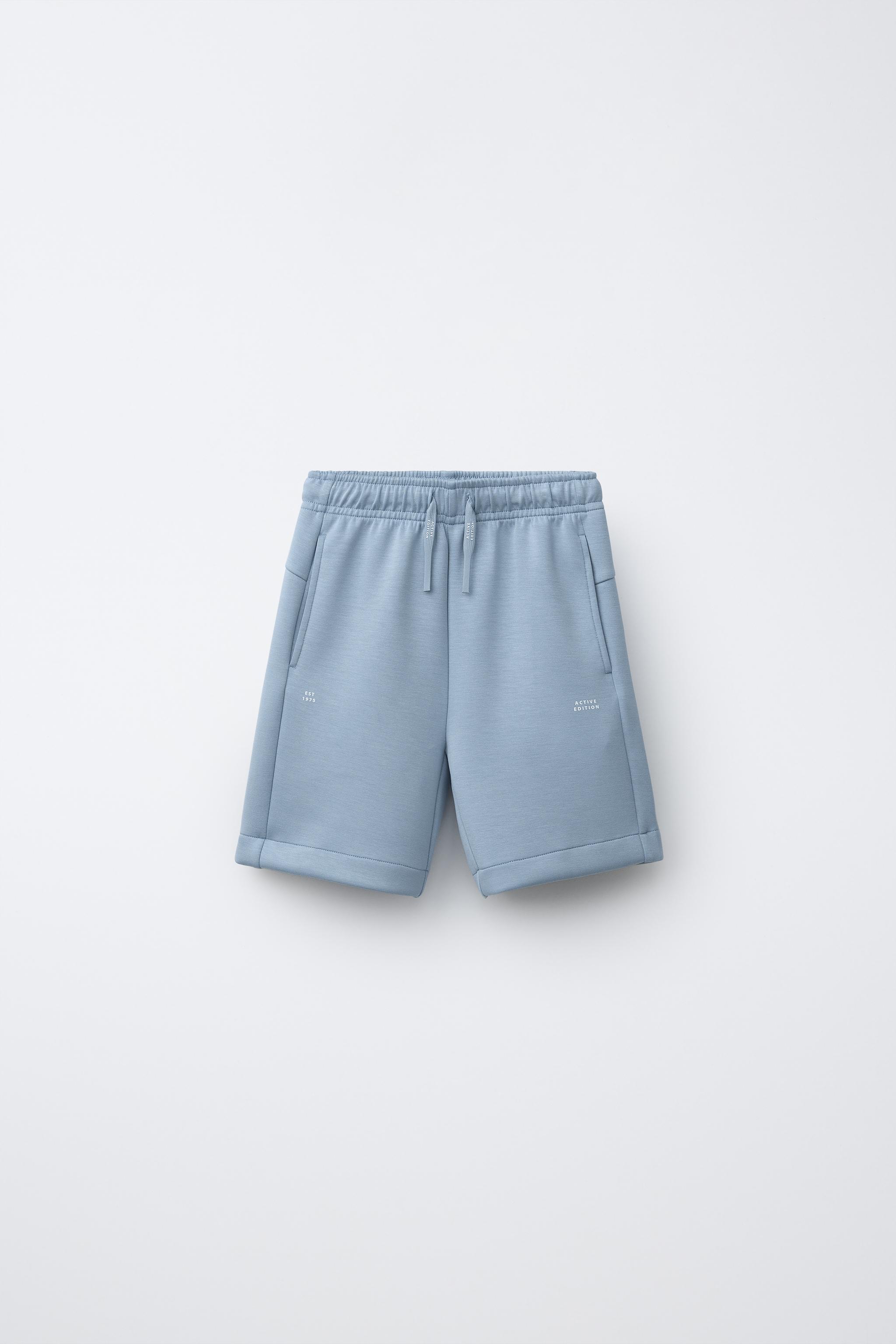 テキスト入りスポーティバミューダパンツ - グリーン/ブルー | ZARA