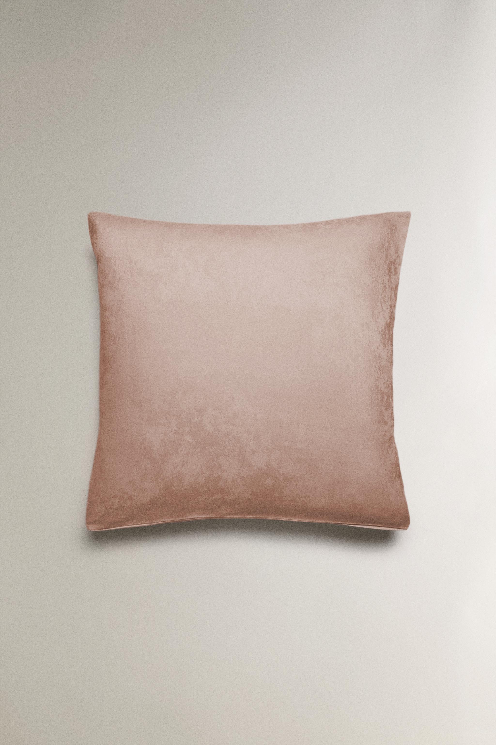 MARBLE JACQUARD SATEEN PILLOWCASE — Light pink