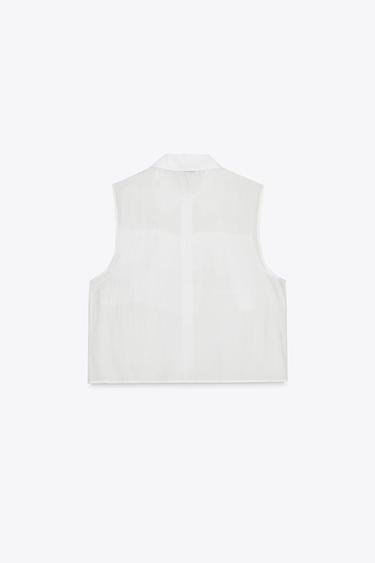 SEMI-SHEER TOP WITH RUFFLES - White by Zara - Image 1