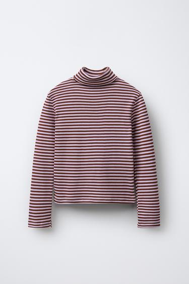 BENSIMON ® X ZARA STRIPED TURTLENECK T-SHIRT - Pink by Zara