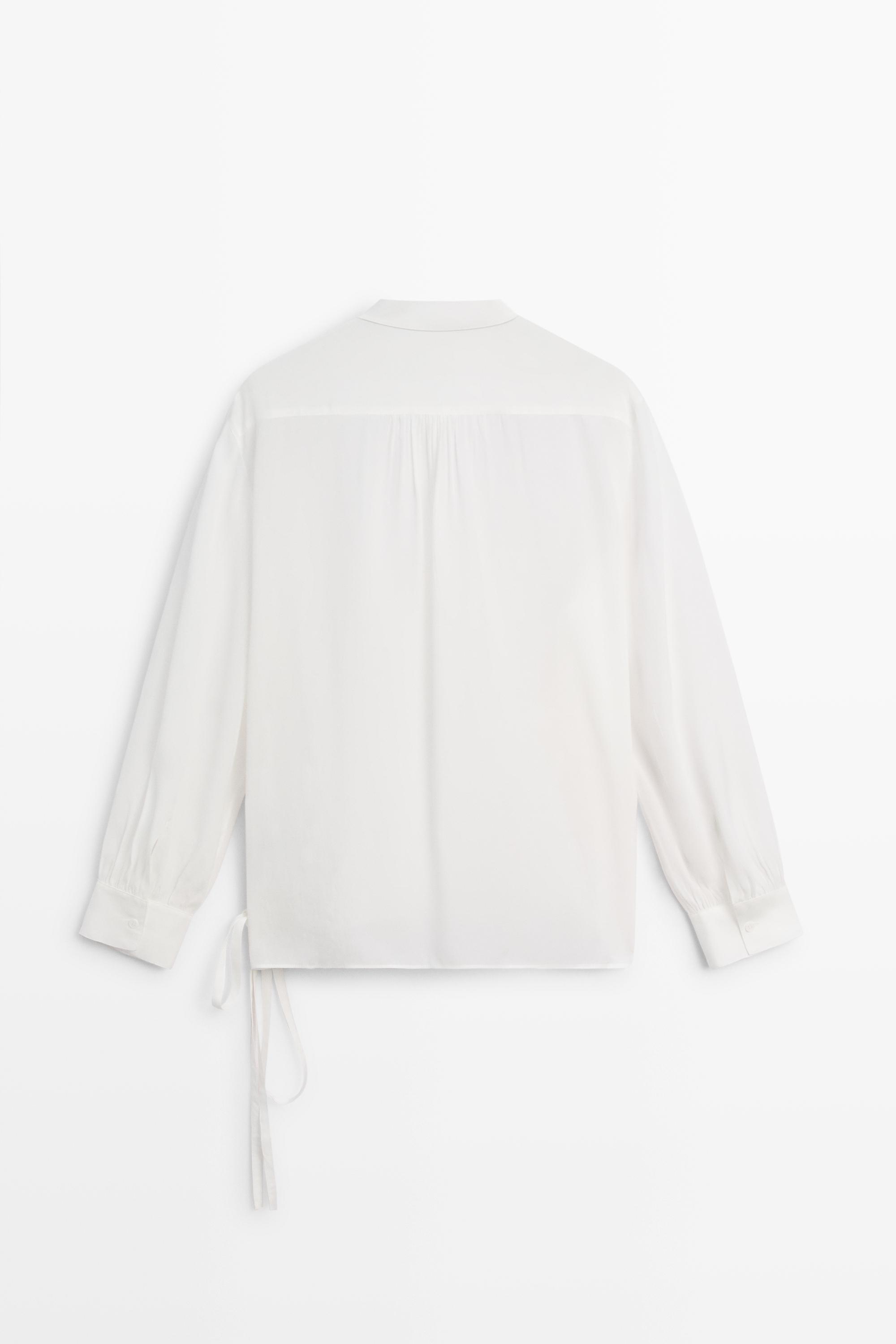 Flowing wrap blouse
