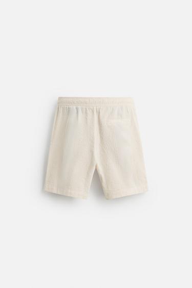 BERMUDA STRUCTURE JACQUARD - Blanc cassé de Zara - Image 7