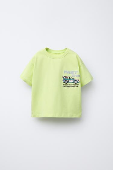 Zara CAR PRINT T-SHIRT - Lime green - Image 0