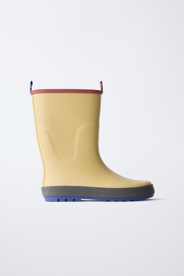 COLOUR BLOCK WELLIES - Sand Brown by Zara