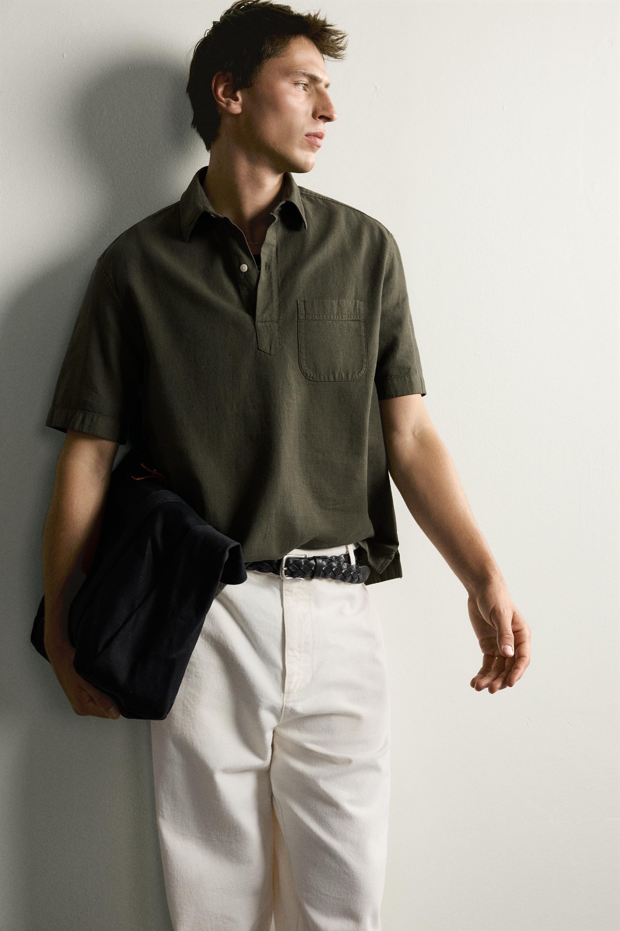 Мужские рубашки Zara REGULAR FIT POLO SHIRT — фото 6