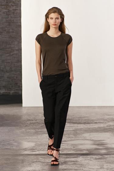 БРЮКИ С ЛАМПАСАМИ — ZW COLLECTION — ЧЕРНЫЙ от Zara — изображение 0