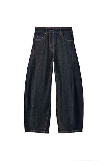 JEANS ZW COLLECTION ANKLE BALLOON TIRO MEDIO - أزرق الخاص بـ Zara