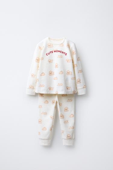 2-6 YEARS/ VELVET PUPPY PYJAMAS - camel by Zara