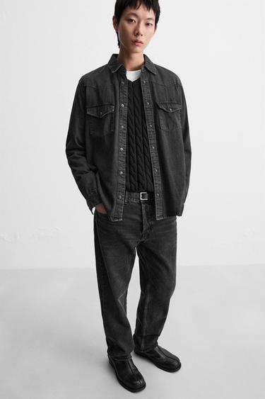 CALÇA RETA - Carvão da Zara