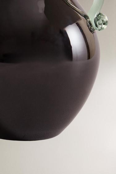 COLOURED GLASS VASE - Burgundy by Zara - Image 3