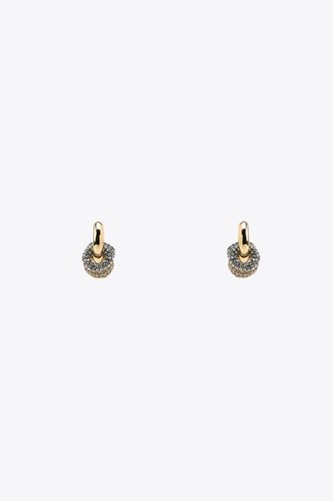 COMBINED GLITTER HOOP EARRINGS - Golden by Zara