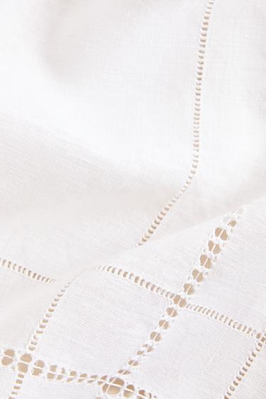 NAPPE LIN BRODÉ JOUR ÉCHELLE - Blanc de Zara - Image 3
