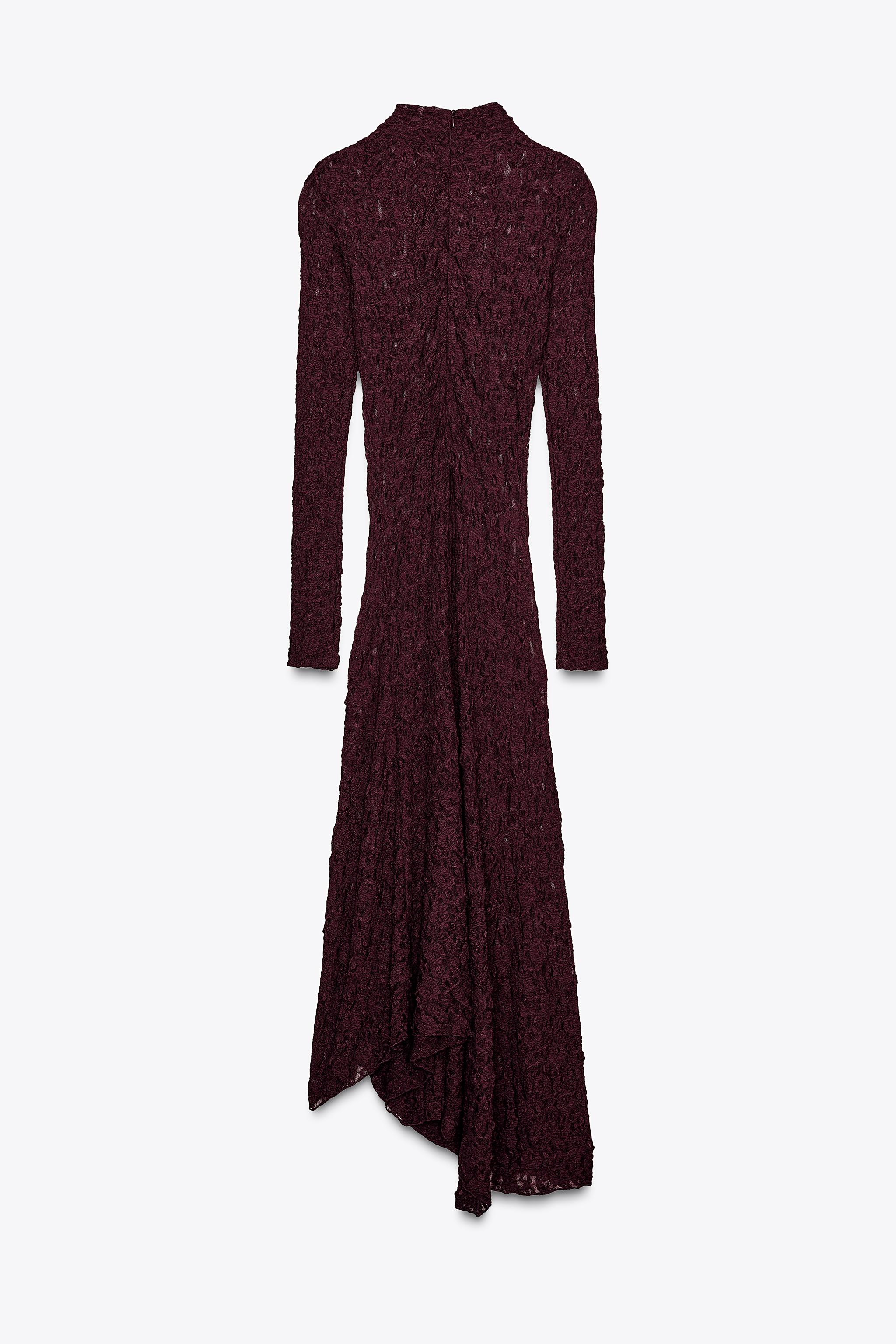 【ZARA】レース ミディ ワンピース | 4813/318/681 レース ミディ ワンピース - バーガンディ | ZARA Japan / 日本