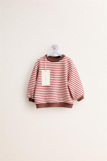 ZARA TIMELESS - 스트라이프 스웨트셔츠 - Zara의 크림 / 레드 - 이미지 0