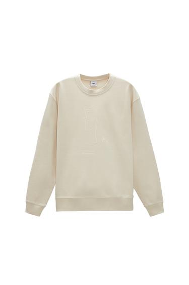 LINE PRINT SWEATSHIRT
