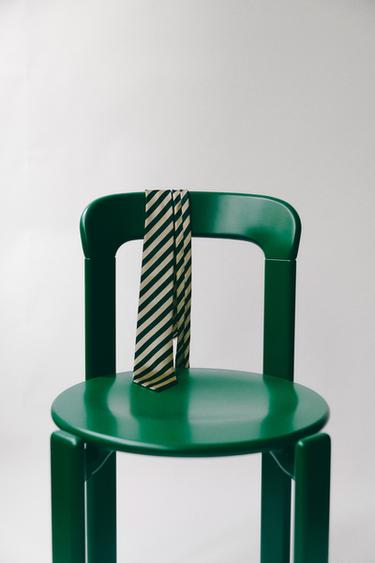 100% 실크 스트라이프 limited edition 넥타이 - Zara의 초록 - 이미지 0